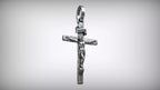 Jesus Crucifix Pendant | 999 Fine Silver 42mm Rustic Wood Style | Handmade USA