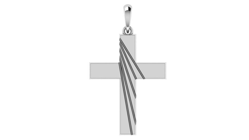 Modern Five-Line Cross Pendant | 999 Fine Silver