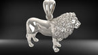 3D Lion Pendant | 999 Fine Silver 28mm | Handmade USA