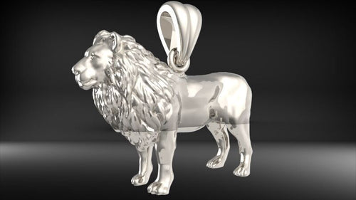 3D Lion Pendant | 999 Fine Silver 28mm | Handmade USA