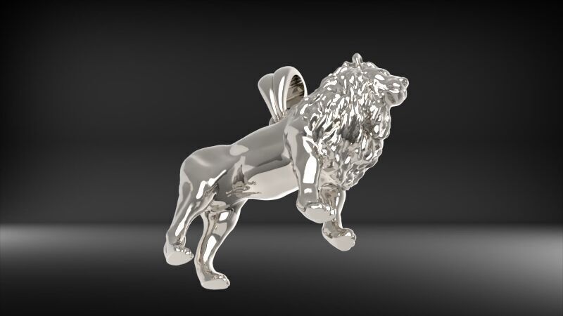 3D Lion Pendant | 999 Fine Silver 28mm | Handmade USA