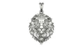 Lion Head Pendant | 999 Fine Silver 25mm | Handmade USA