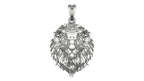 Lion Head Pendant | 999 Fine Silver 25mm | Handmade USA
