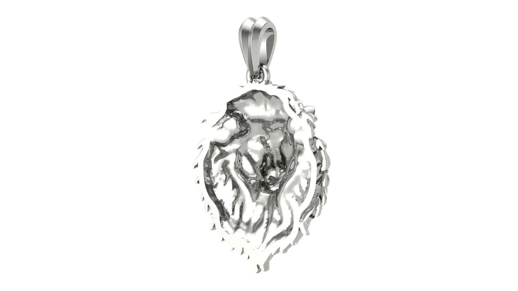 Lion Head Pendant | 999 Fine Silver 25mm | Handmade USA
