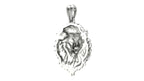 Lion Head Pendant | 999 Fine Silver 25mm | Handmade USA