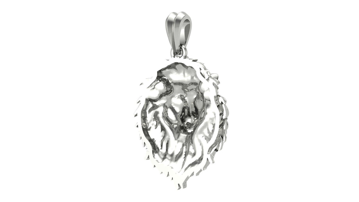 Lion Head Pendant | 999 Fine Silver 25mm | Handmade USA