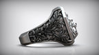 Lion Head Royal Baroque Signet Ring | 999 Fine Silver | Handmade USA
