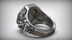 Lion Head Royal Baroque Signet Ring | 999 Fine Silver | Handmade USA
