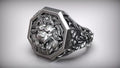 Lion Head Royal Baroque Signet Ring | 999 Fine Silver | Handmade USA