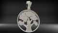 Maple Tree Pendant | 999 Fine Silver 26mm | Handmade USA