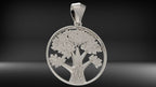 Maple Tree Pendant | 999 Fine Silver 26mm | Handmade USA
