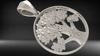 Maple Tree Pendant | 999 Fine Silver 26mm | Handmade USA