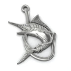 Marlin Hook Pendant | 999 Fine Silver 31mm | Handmade USA