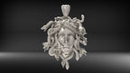 Medusa Head Pendant | 999 Fine Silver 28mm | Handmade USA
