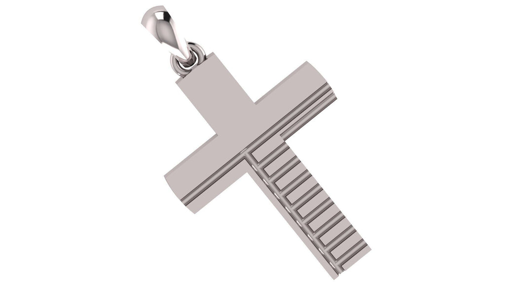 Horizontal-Line Cross Pendant | 999 Fine Silver