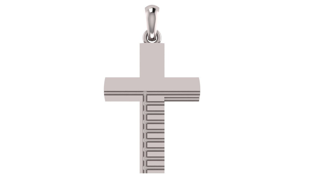 Horizontal-Line Cross Pendant | 999 Fine Silver