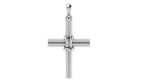 Modern Double Bar Cross Pendant | 999 Fine Silver 30mm | Handmade USA