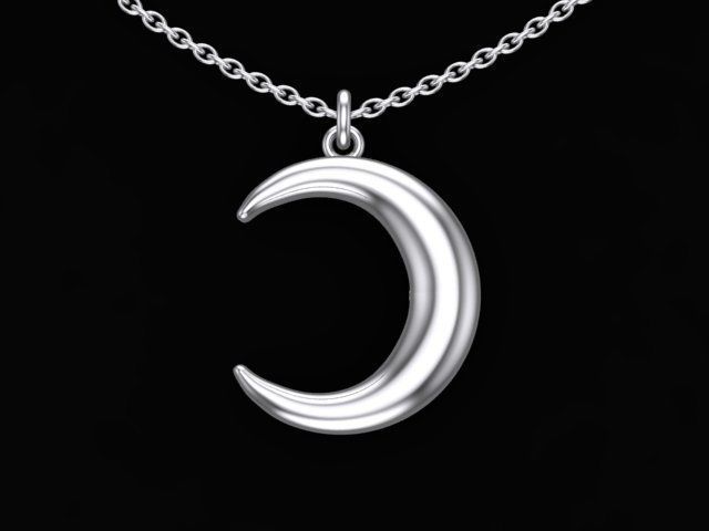 Moon Pendant | 999 Fine Silver 20mm | The Forged Pendant