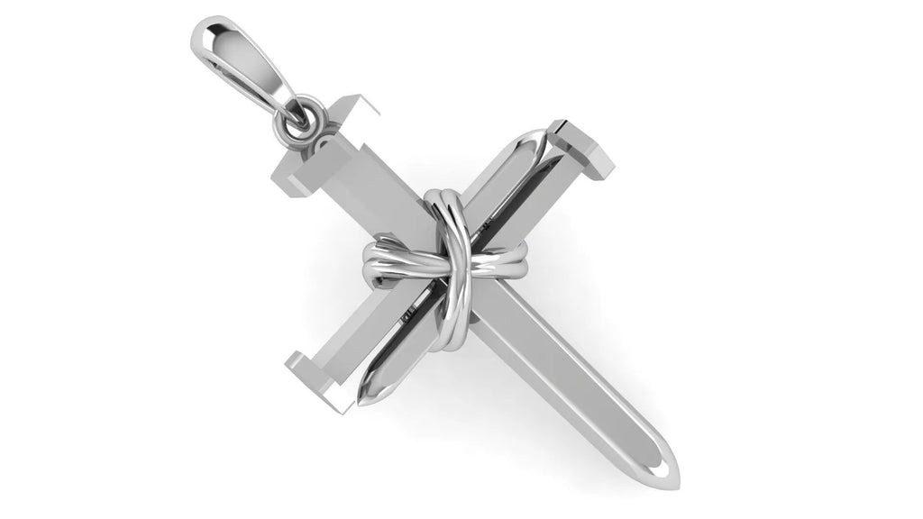 Rustic Cross Pendant | 999 Fine Silver 31mm | Handmade USA
