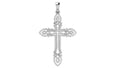 Modern Art Deco Cross Pendant | 999 Fine Silver 30mm | Handmade USA