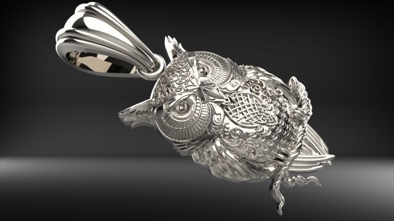 Owl Pendant | 999 Fine Silver 17mm | Handmade USA