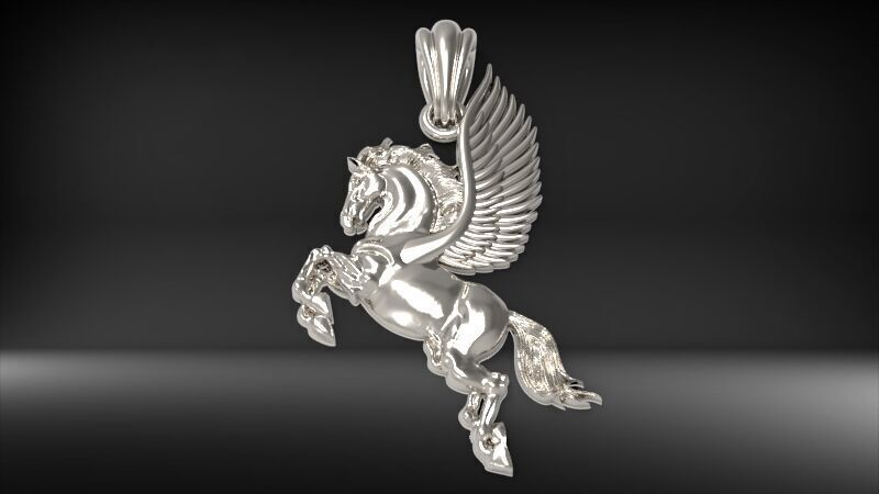 Pegasus Pendant | 999 Fine Silver 33mm | Handmade USA