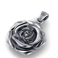 Blooming Rose Pendant | 999 Fine Silver 30mm | Handmade USA