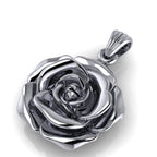 Blooming Rose Pendant | 999 Fine Silver 30mm | Handmade USA