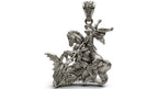 Saint George Dragon Slayer Pendant | 999 Fine Silver 35mm | Handmade USA