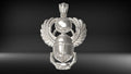 Egyptian Scarab Beetle Pendant | 999 Fine Silver 28mm | Handmade USA