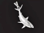 Great White Shark Pendant | 999 Fine Silver 25mm | Handmade USA
