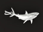 Great White Shark Pendant | 999 Fine Silver 25mm | Handmade USA