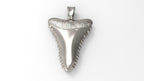 Shark Tooth Pendant | 999 Fine Silver 33mm | Handmade USA