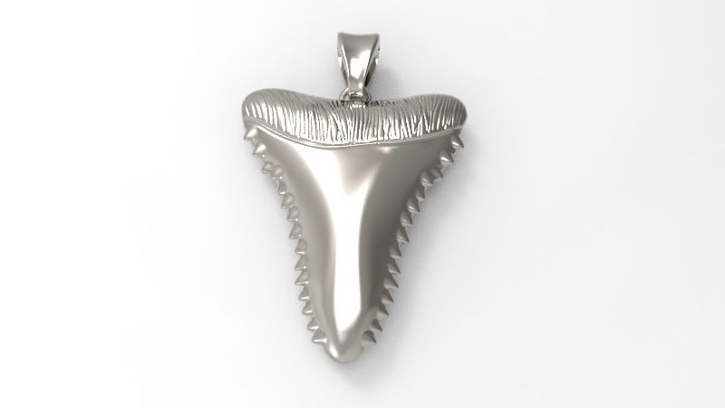 Shark Tooth Pendant | 999 Fine Silver 33mm | Handmade USA