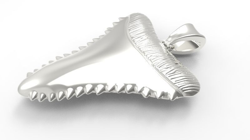 Shark Tooth Pendant | 999 Fine Silver 33mm | Handmade USA