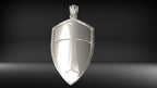Crusader Shield Pendant | 999 Fine Silver 35mm | Handmade USA
