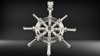 Ship Wheel Pendant | 999 Fine Silver 34mm | Handmade USA