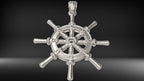 Ship Wheel Pendant | 999 Fine Silver 34mm | Handmade USA
