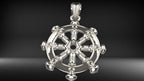 Classic Ship Wheel Pendant | 999 Fine Silver 25mm | Handmade USA