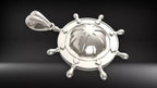 Domed Ship Wheel Pendant | 999 Fine Silver 23mm | Handmade USA
