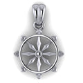 Ship Wheel Pendant | 999 Fine Silver 23mm | Handmade USA