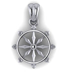 Ship Wheel Pendant | 999 Fine Silver 23mm | Handmade USA