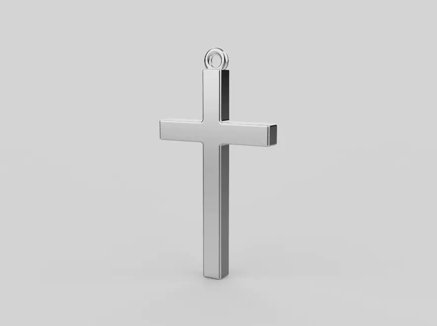Simple Cross Pendant | 999 Fine Silver 22mm | Handmade USA