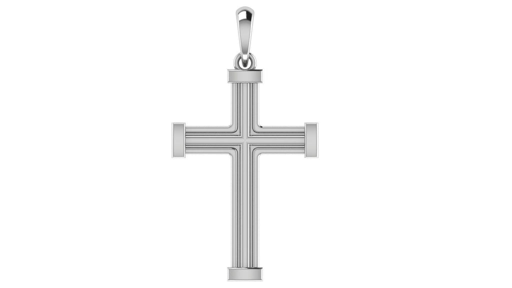 Modern Cross Pendant | 999 Fine Silver 30mm & 48mm | Handmade USA