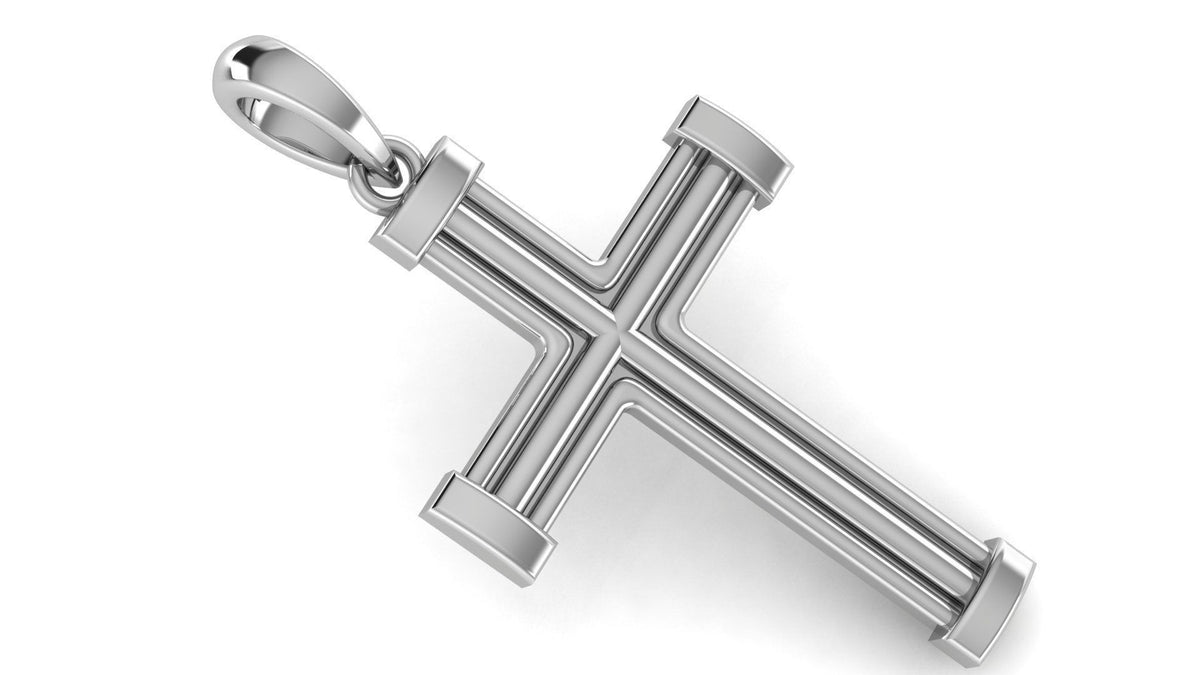 Modern Cross Pendant | 999 Fine Silver 30mm & 48mm | Handmade USA