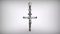 Classic Tube Crucifix Pendant | 999 Fine Silver 30mm–35mm | Handmade USA