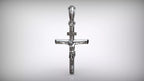 Classic Tube Crucifix Pendant | 999 Fine Silver 30mm–35mm | Handmade USA