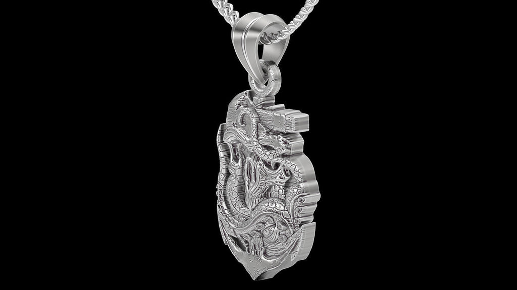 Skull Anchor & Octopus Pendant | 999 Fine Silver