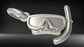 Scuba Diving Mask Pendant | 999 Fine Silver 17mm | Handmade USA