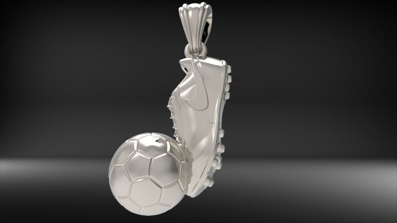 Soccer Ball & Boot Pendant |  999 Fine Silver 22mm | USA Handmade